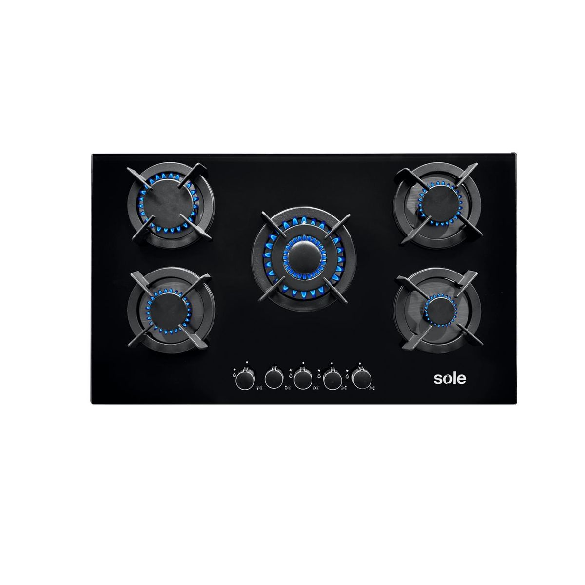 Sole - Encimera Vidrio Templado a Gas 90 Cm 5 Hornillas SOLCO069