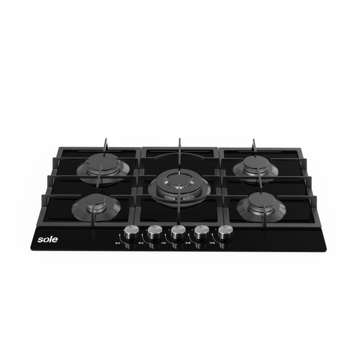 SOLE - Encimera Sole Vidrio Templado 77 Cm 5 Hornillas