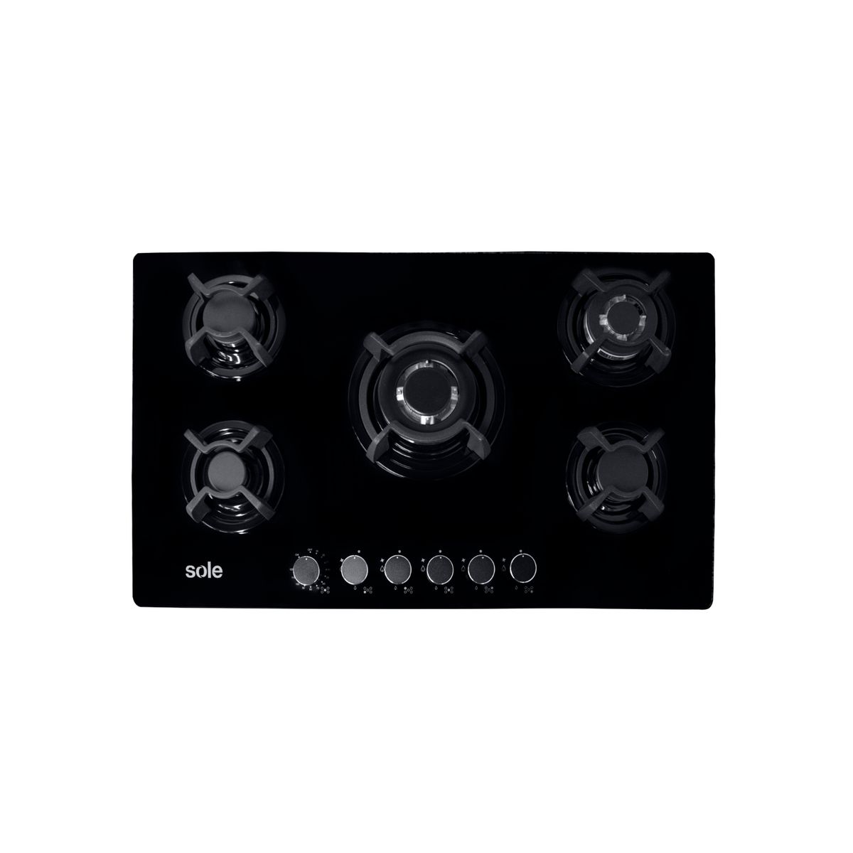 SOLE - Encimera Sole Vidrio Templado 86 Cm 5 Hornillas