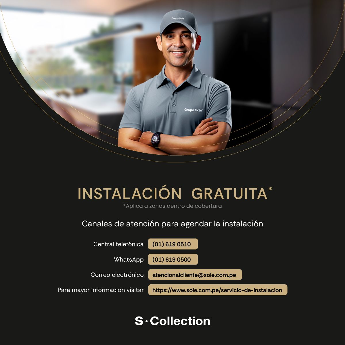 SOLE - Encimera Vidrio Templado A Gas 90 Cm S-Collection 5 Hornillas