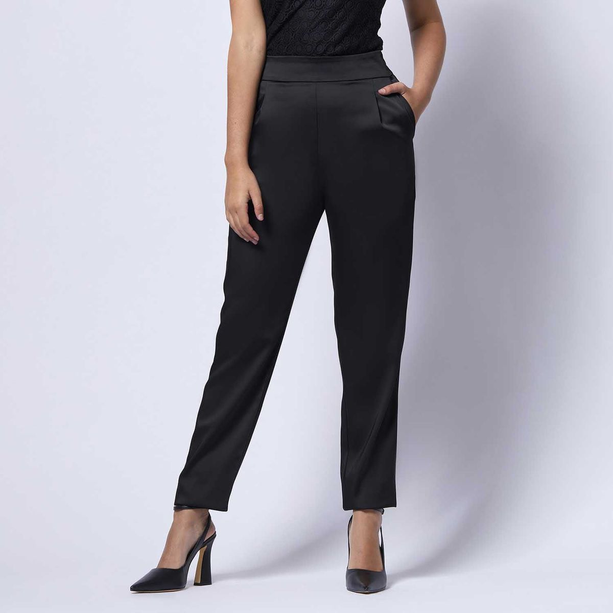 CAMILA VIALI - Pantalon  Camila Viali Satin Black