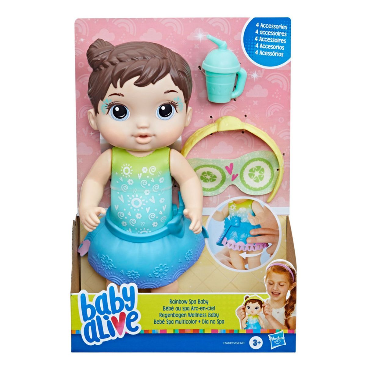 BABY ALIVE - Muñeca Baby Alice Bebé Spa Multicolor Castaña
