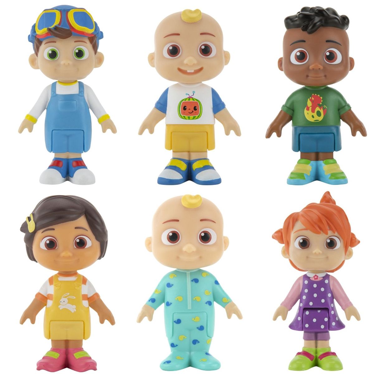 COCOMELON - Pack x6 Muñecos Familia y Amigos Cocomelon