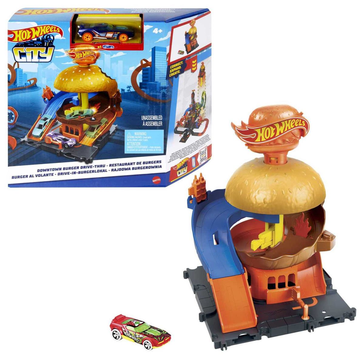 HOT WHEELS - Set de Carros de Juguete Hot Wheels City Tienda de Hamburguesas