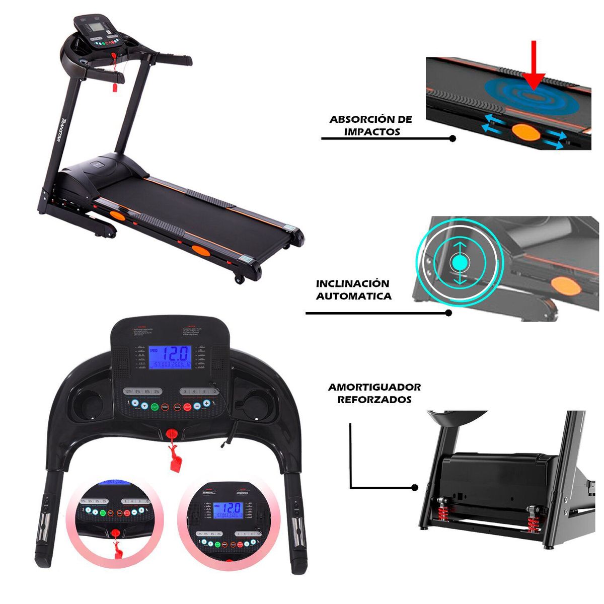 XPLOSIVE FITNESS - Trotadora Eléctrica 3.0 HP Xplosive Fitness