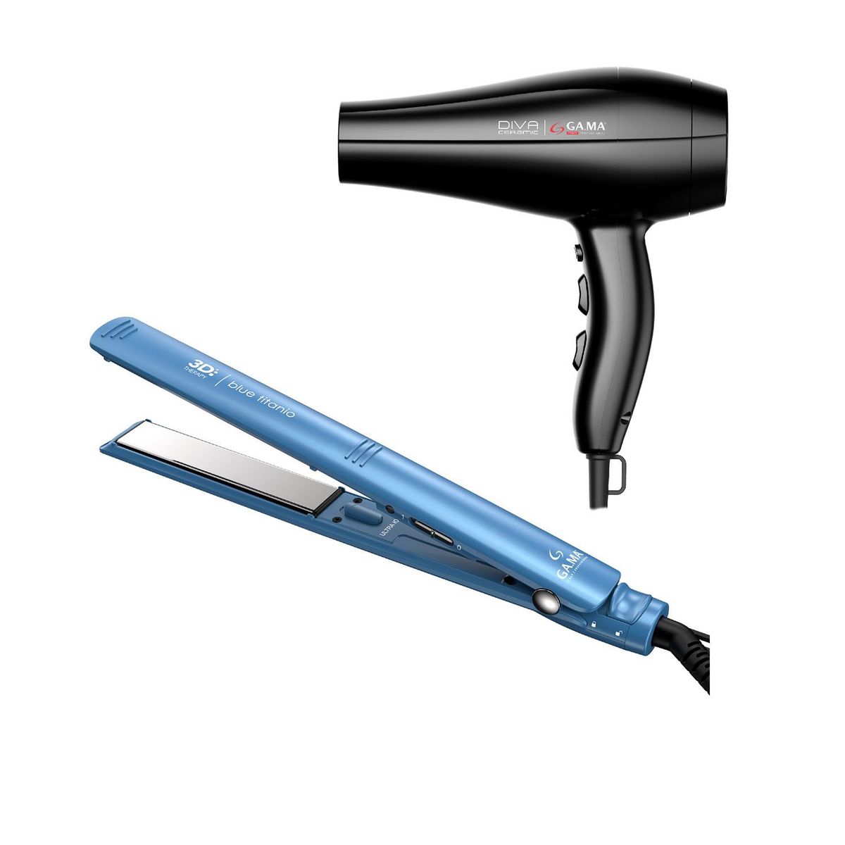 GAMA - Pack alisadora ELEGANCE + Secadora DIVA GAMA
