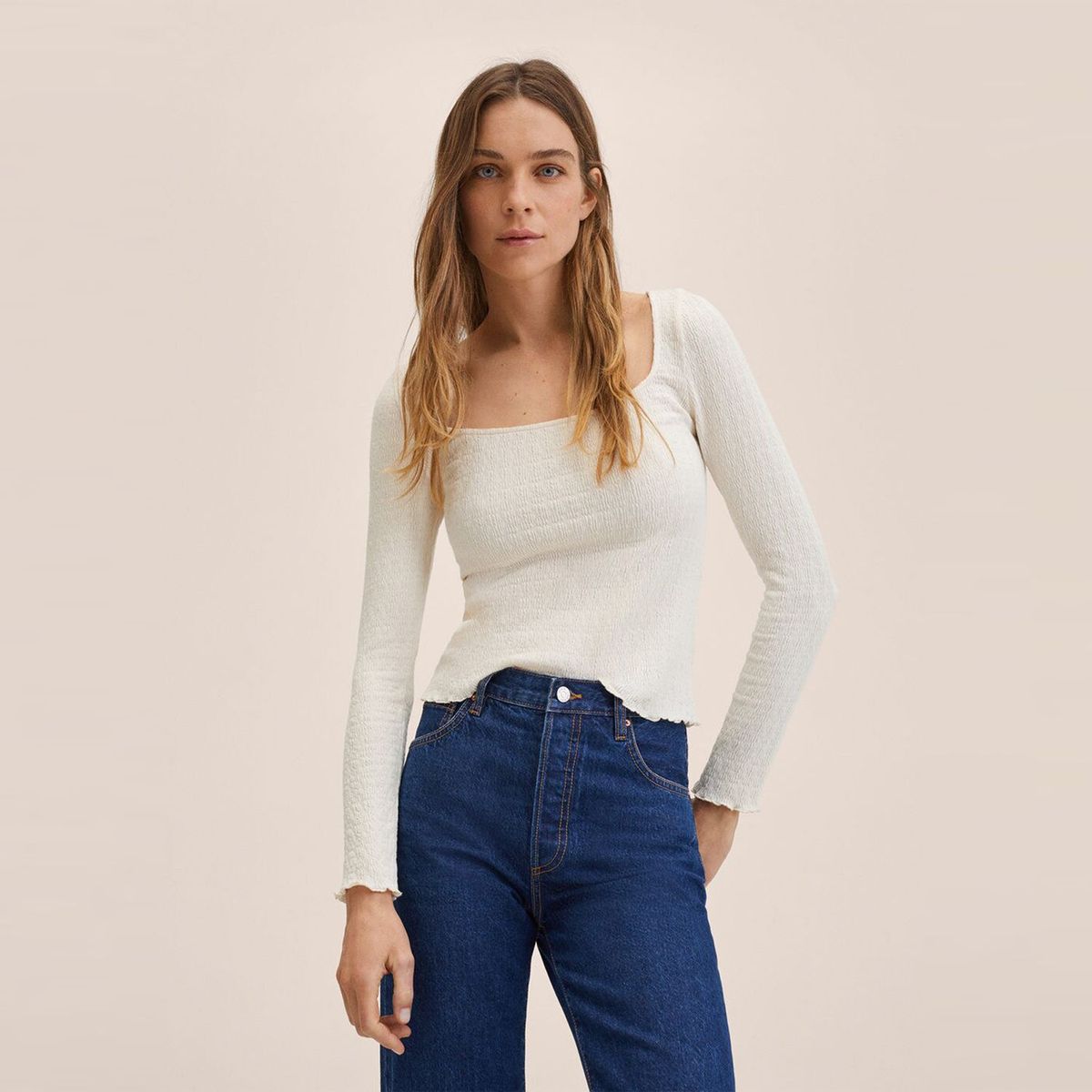 MANGO - Polo Manga Larga Mujer Mango