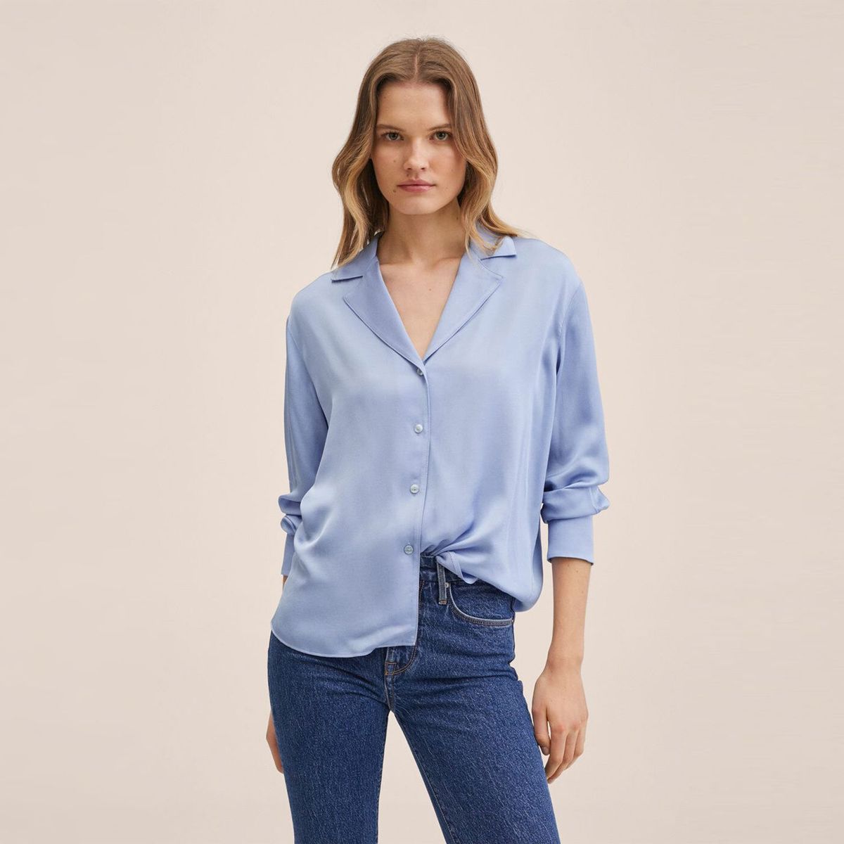 MANGO - Blusa Manga Larga Mujer