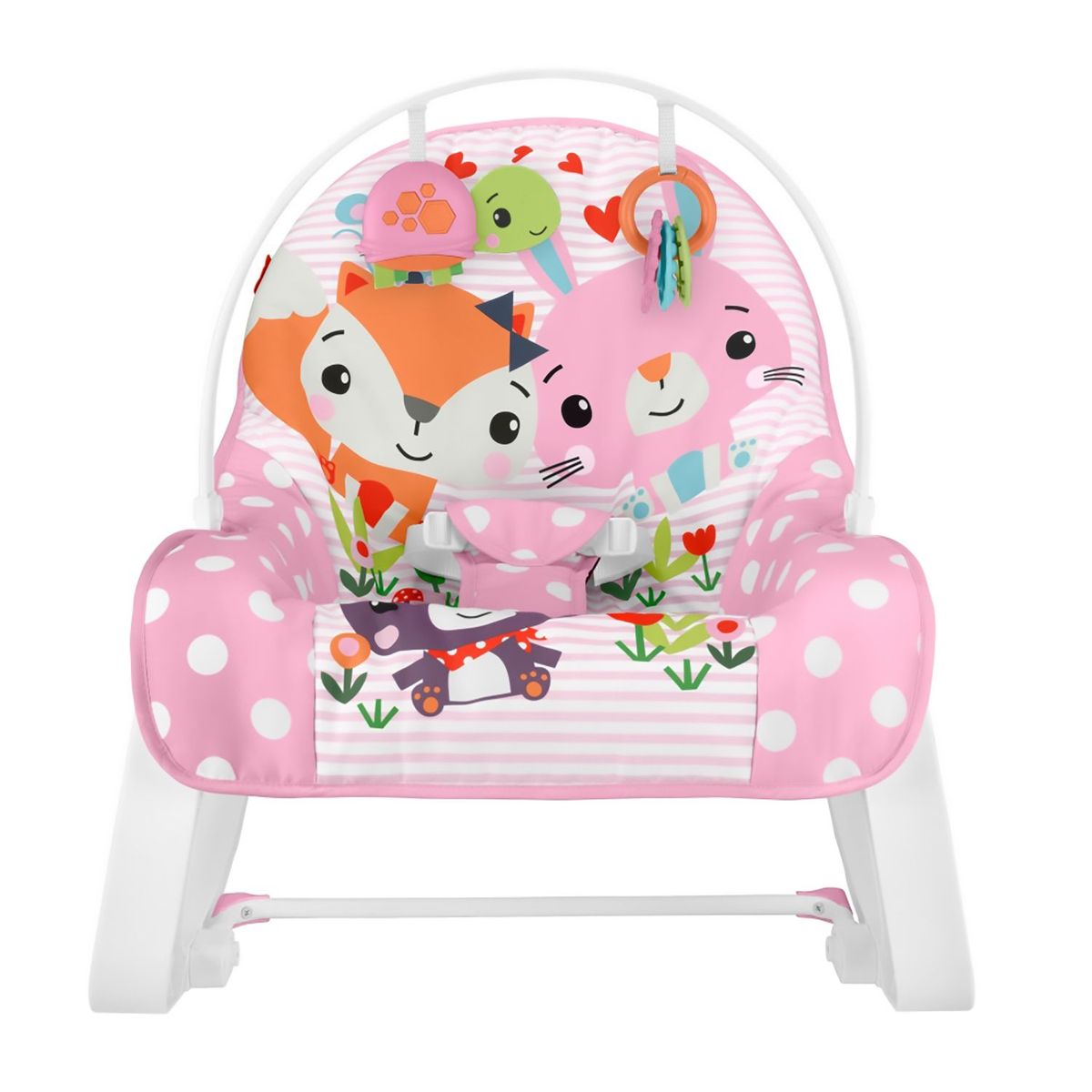 FISHER PRICE - Silla Nido para Bebé Mecedora Crece Conmigo Animalitos Rosa Fisher Price