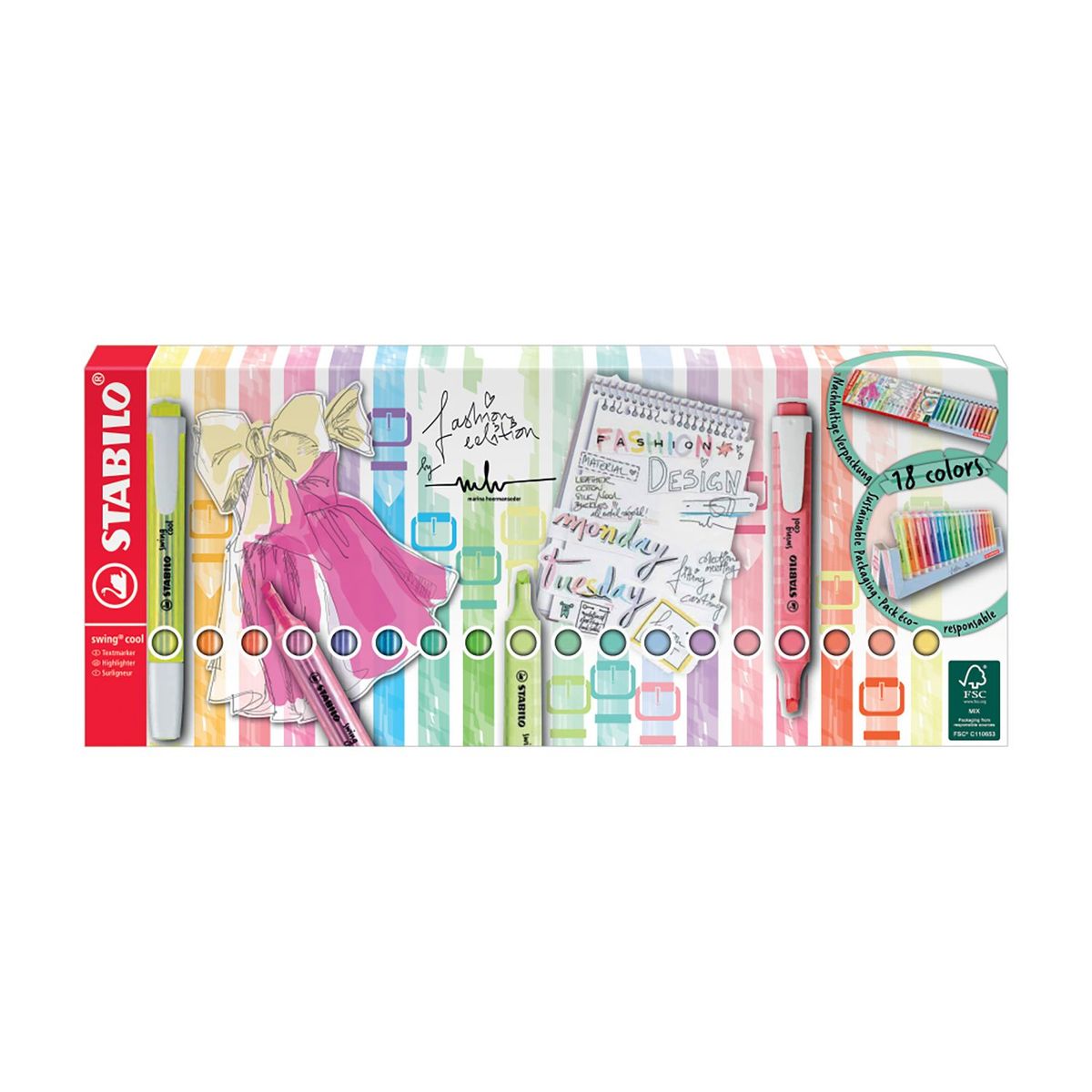 STABILO - Resaltador Swing Cool Pastel Display x18 Unid