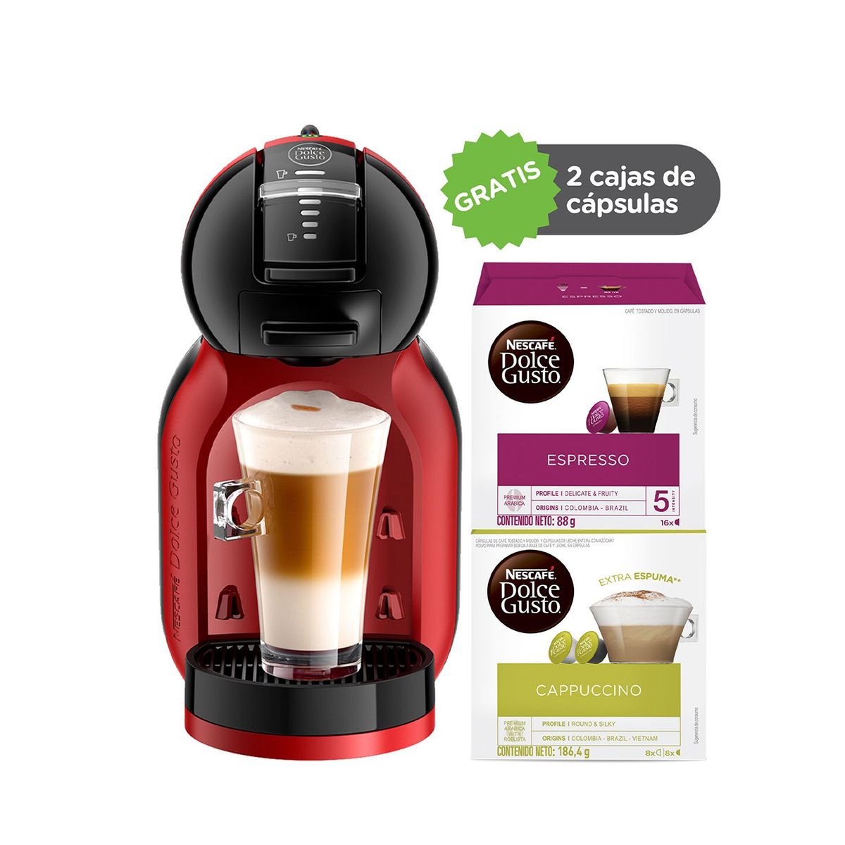 NESCAFE - Cafetera Nescafé Dolce Gusto Pack Minime + 32 cápsulas