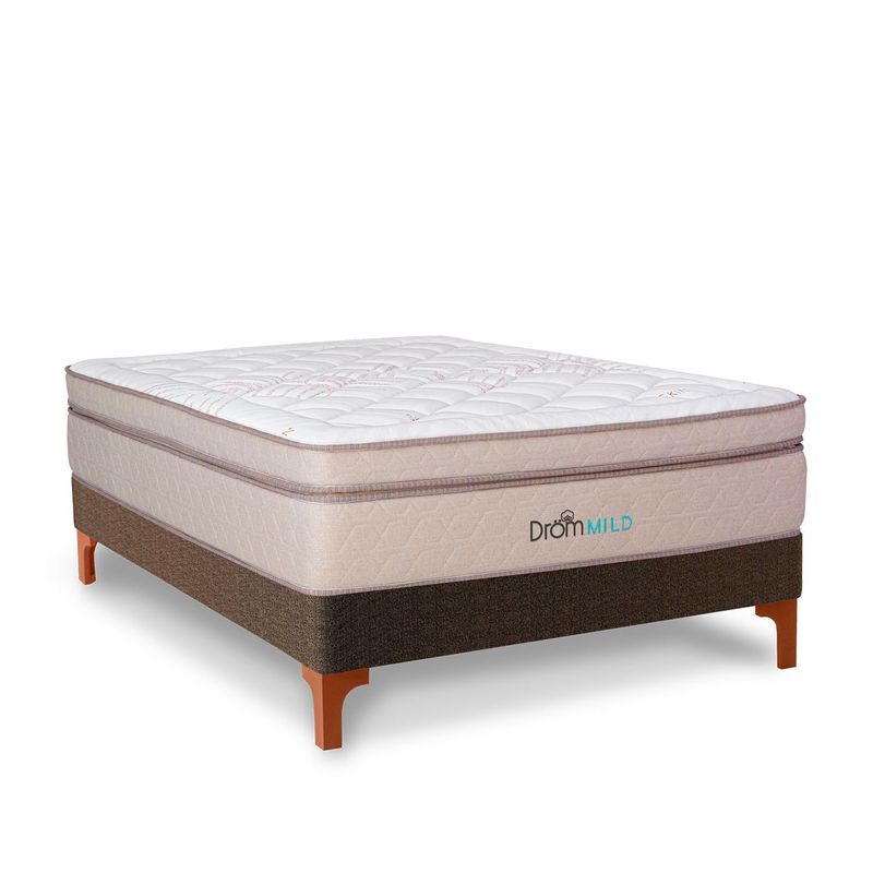 DROM - Cama Europea Mild 1.5 Plz + 1 Almohada Viscoelástica + Protector.