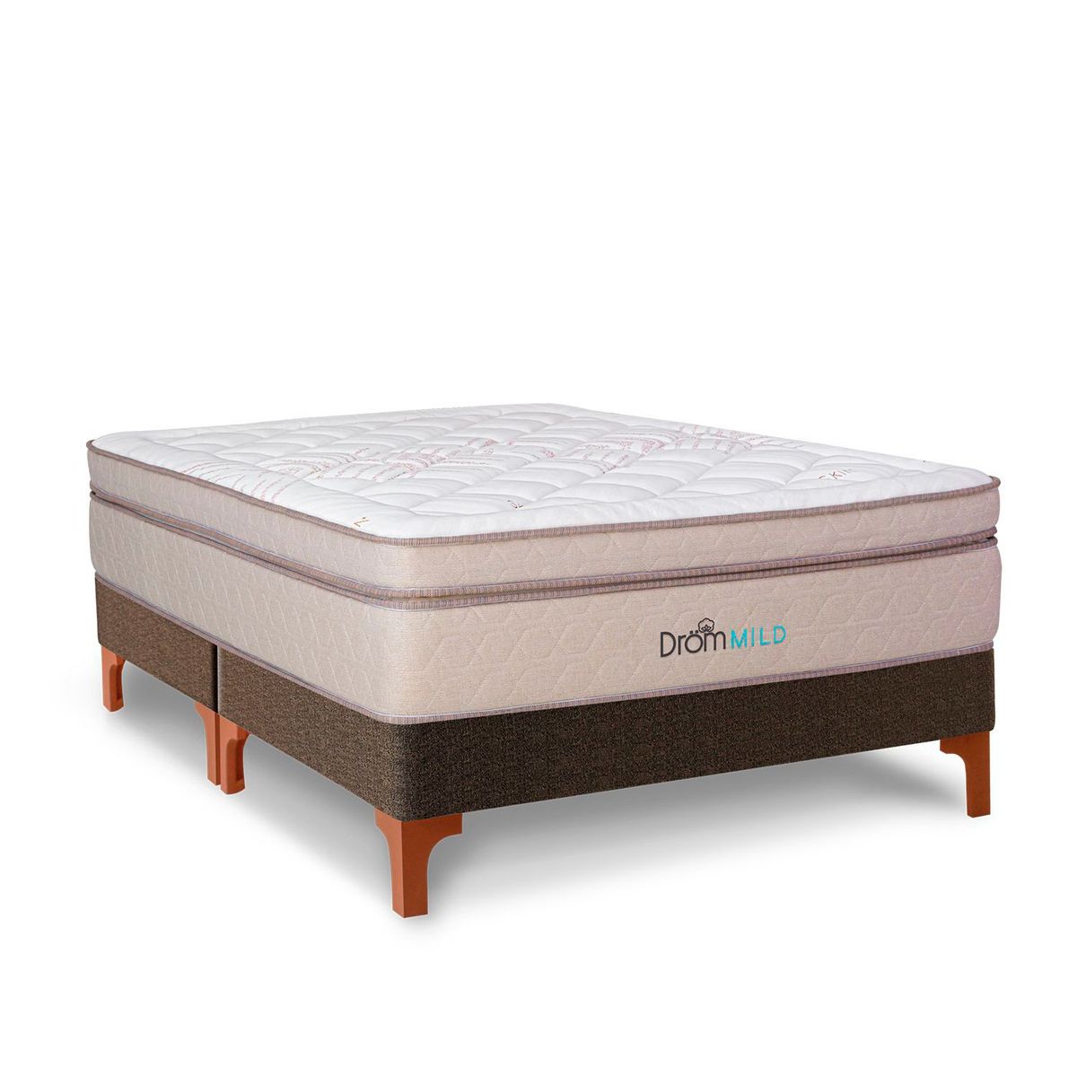 DROM - Cama Europea Mild Queen + 2 Almohadas Viscoelásticas y Protector
