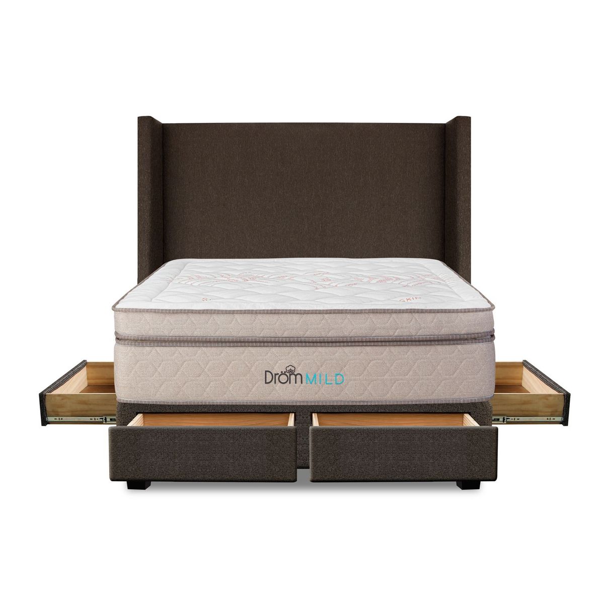 DROM - Dormitorio con Cajones Mild 2 Plz + 2 Almohadas Viscoelásticas + Protector