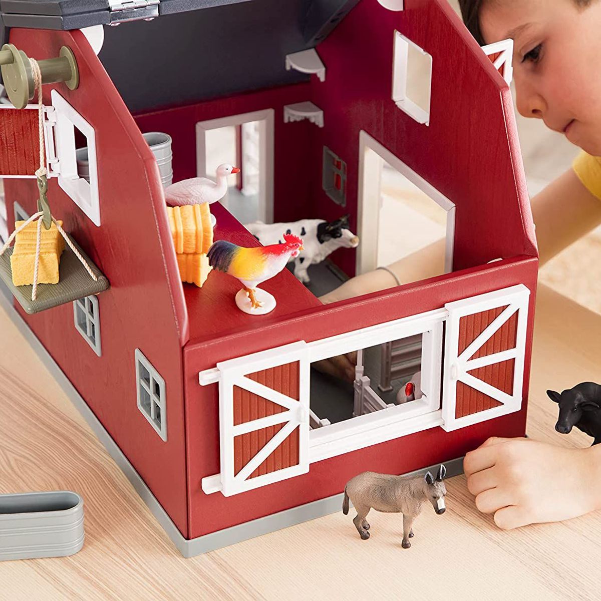 TERRA - Juguete de Construcción Granero de Madera para Animales