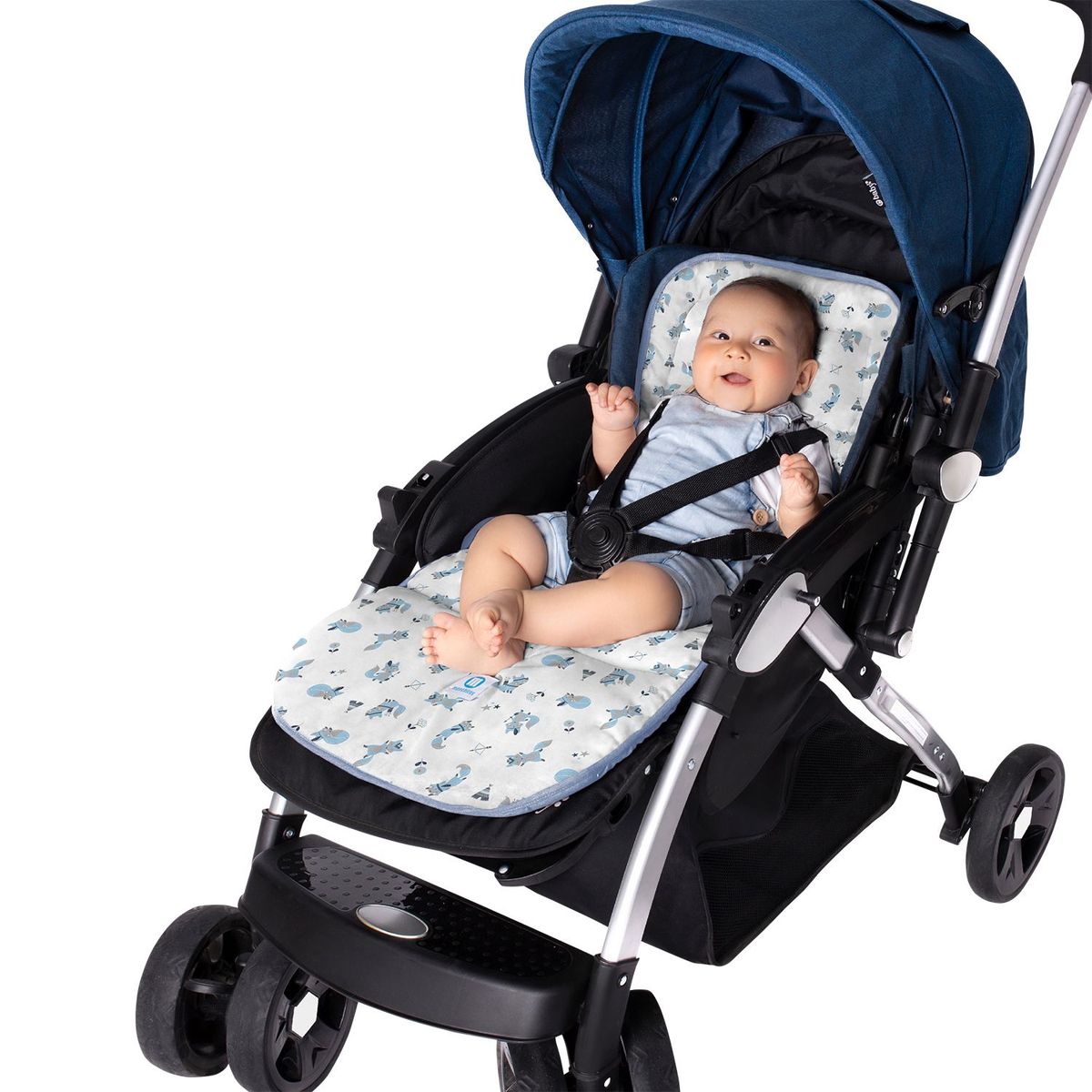 MONCHITOS - Colchón Para Coche Celeste Bebé Zorritos