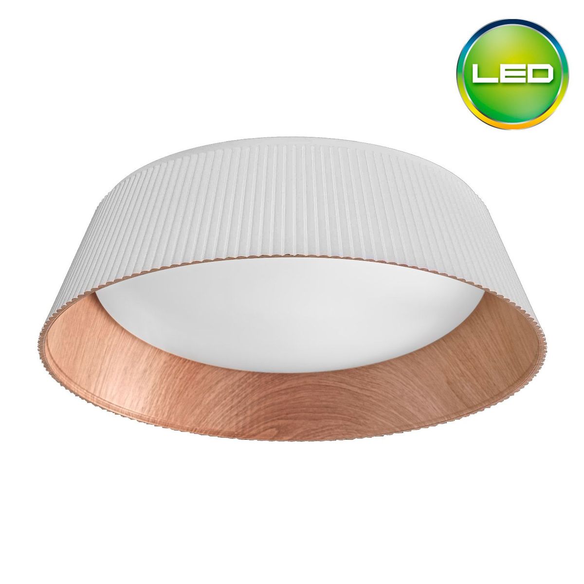 LIGHTECH - Plafón Led Pirot wood 36w Blanco Luz cálida