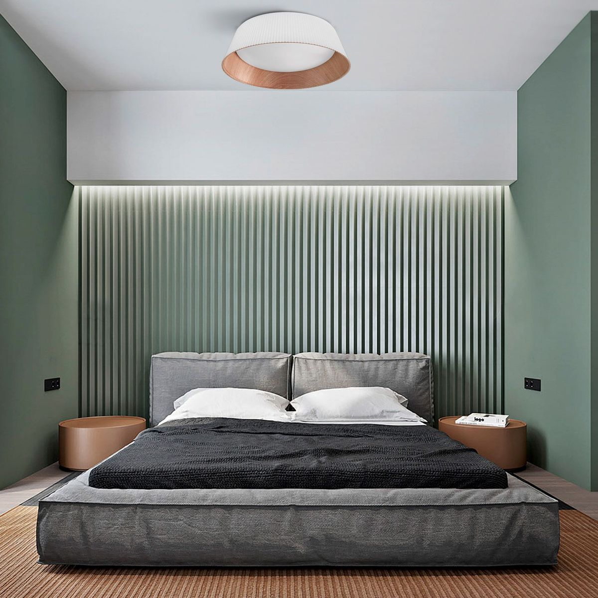 LIGHTECH - Plafón Led Pirot wood 36w Blanco Luz cálida