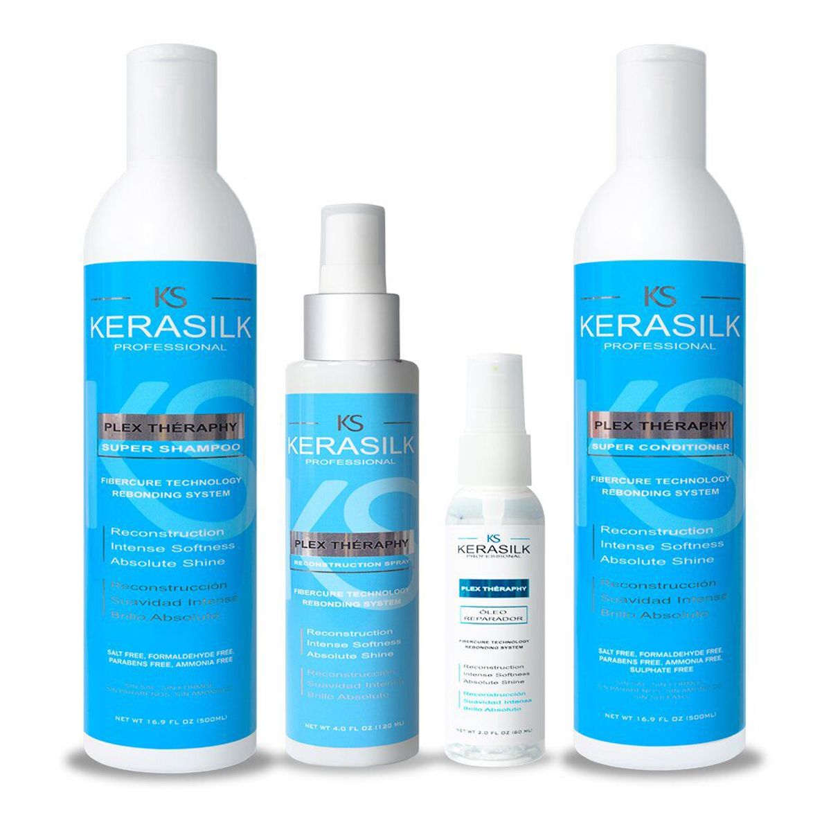 KERASILK PROFESSIONAL - Pack Súper Reconstructor X4 Cabello Dañado