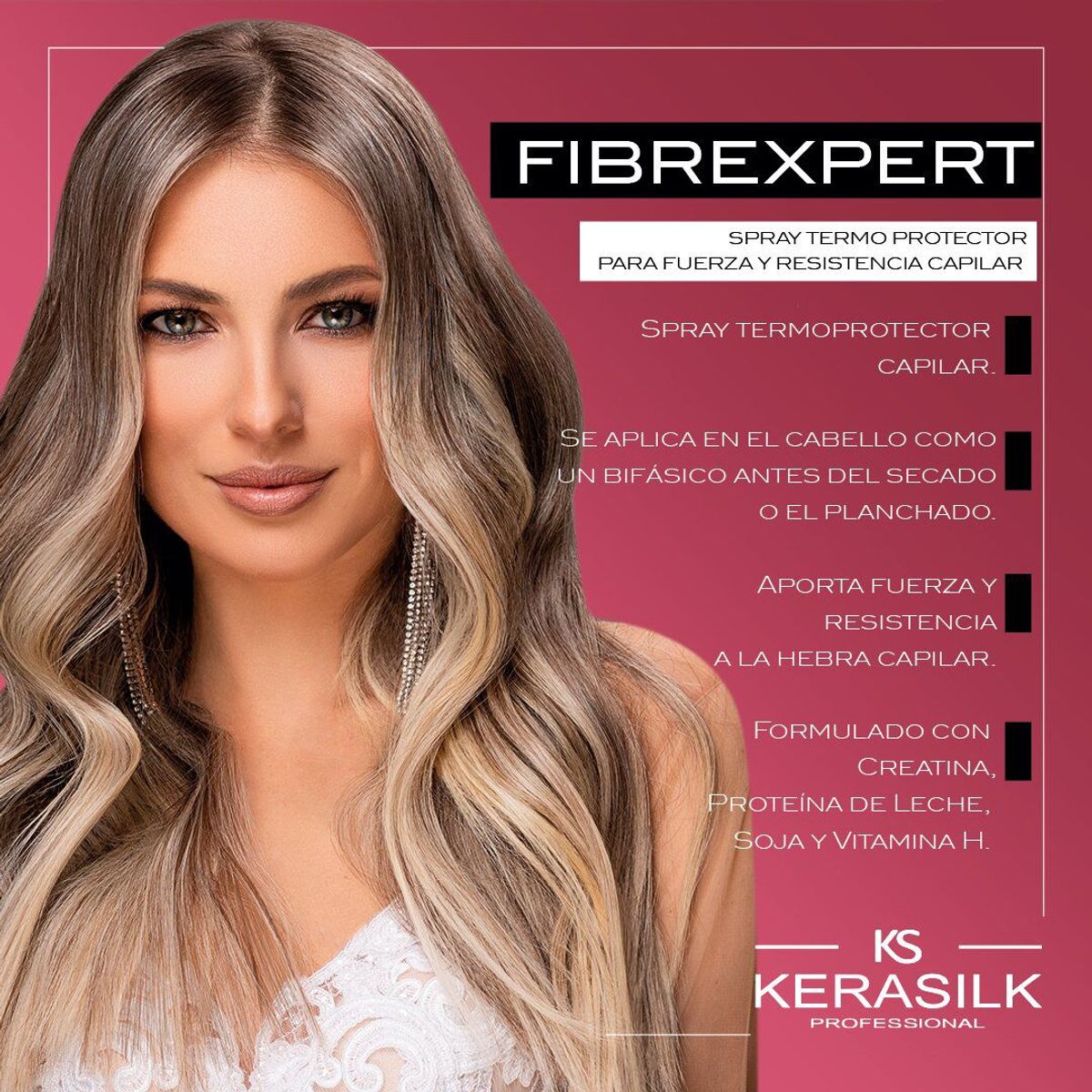 KERASILK PROFESSIONAL - Spray Termoprotector Fuerza Capilar Kerasilk