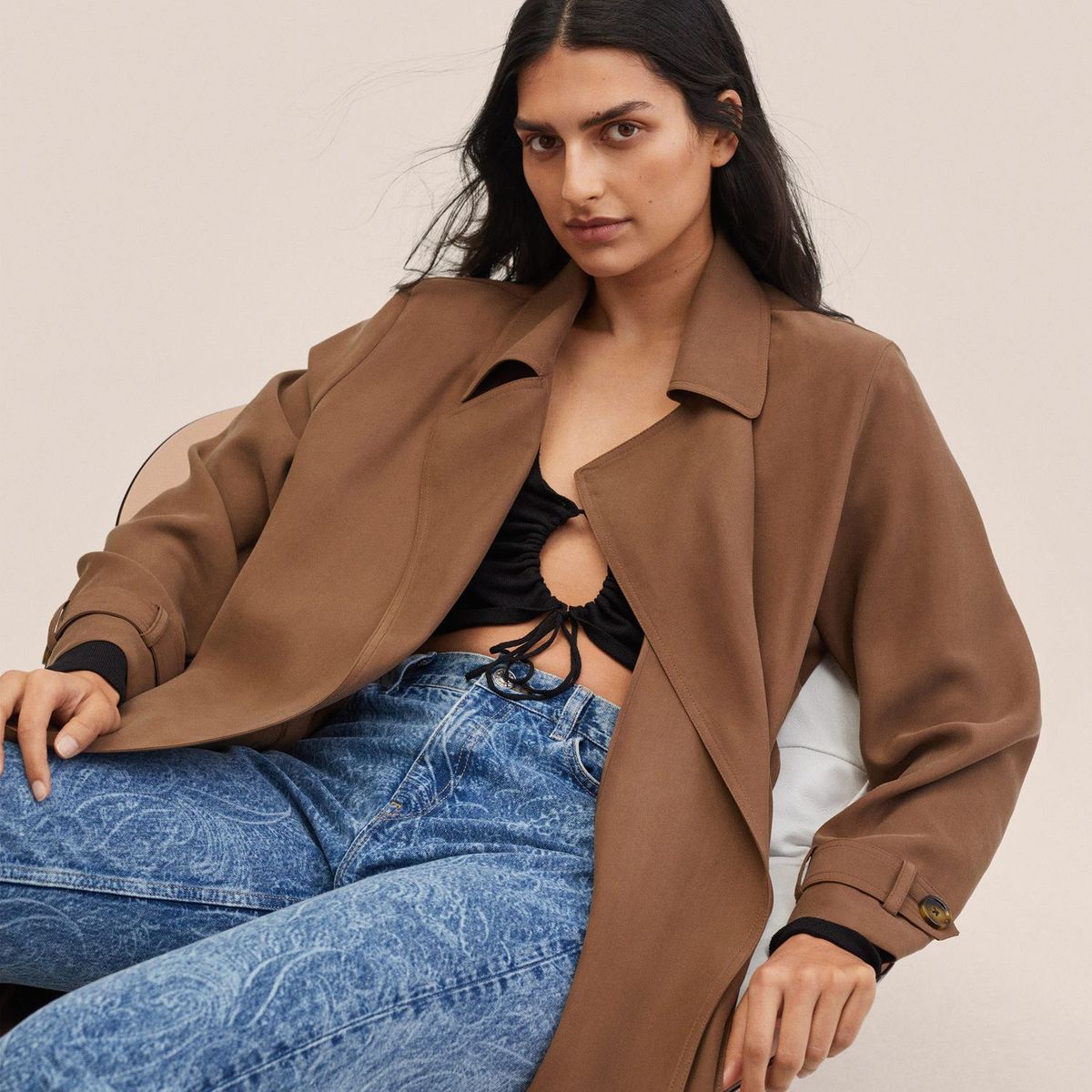 MANGO - Gabardina Mujer Mango