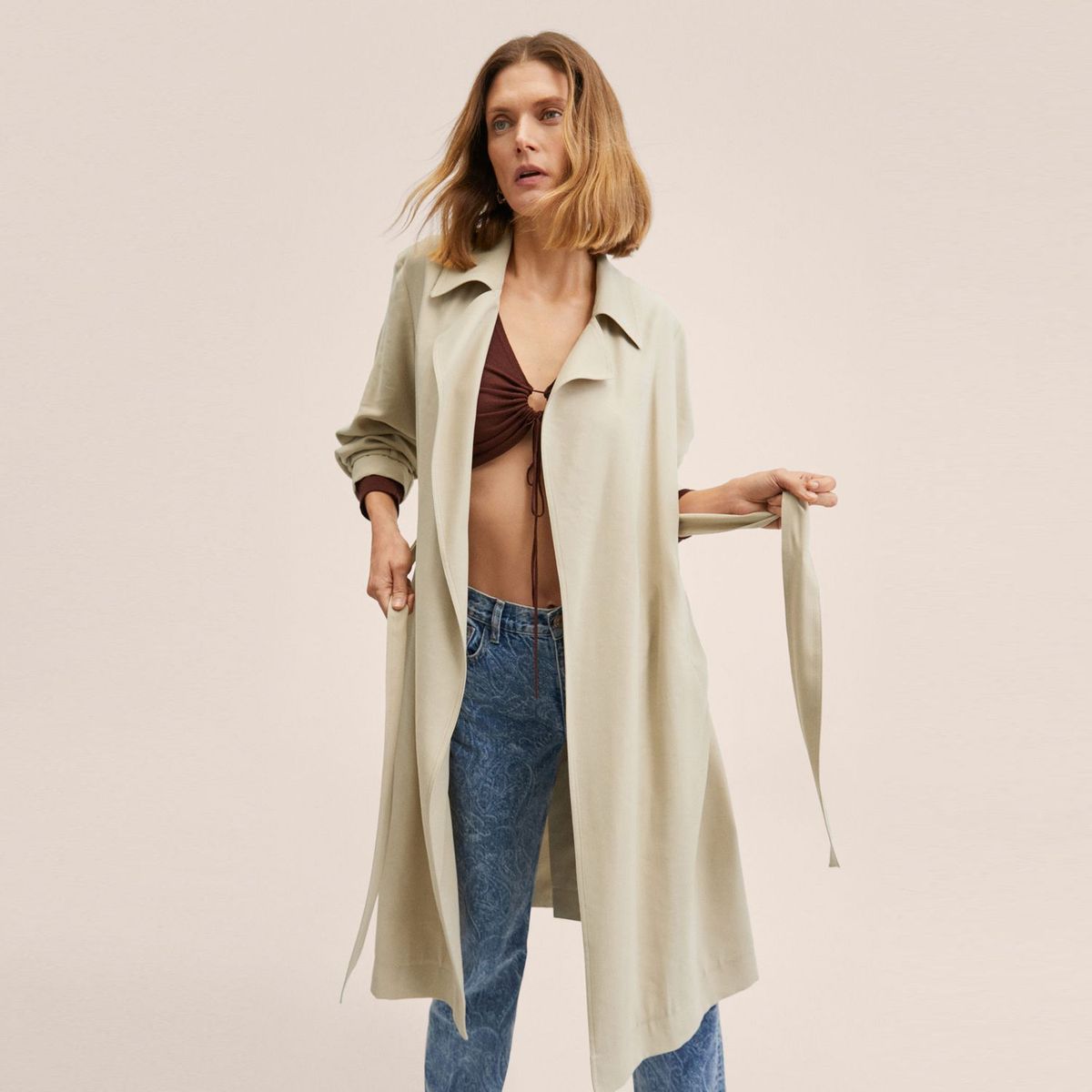 MANGO - Gabardina Mujer Mango