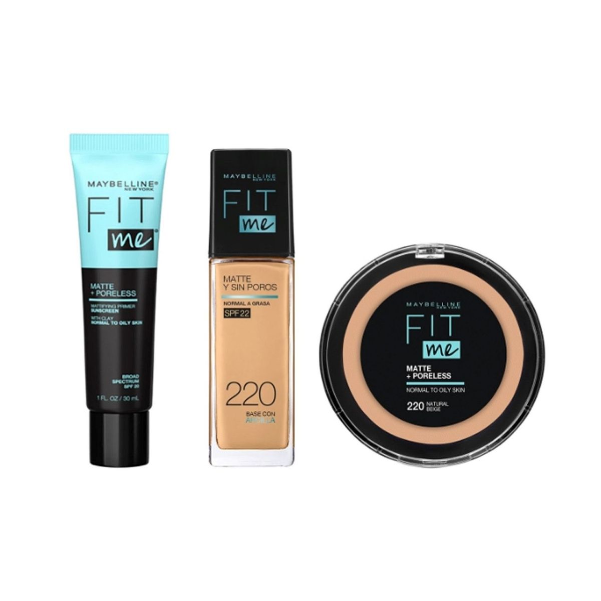 MAYBELLINE - Pack Fit Me Look Matte y Sin Poros tono 220 Maybelline