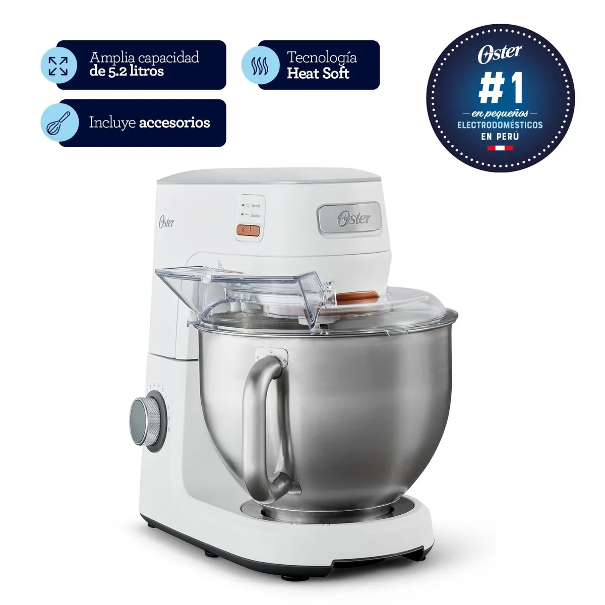 OSTER - Batidora de Pedestal Blanca 5.2L FPSTSMPL4W053