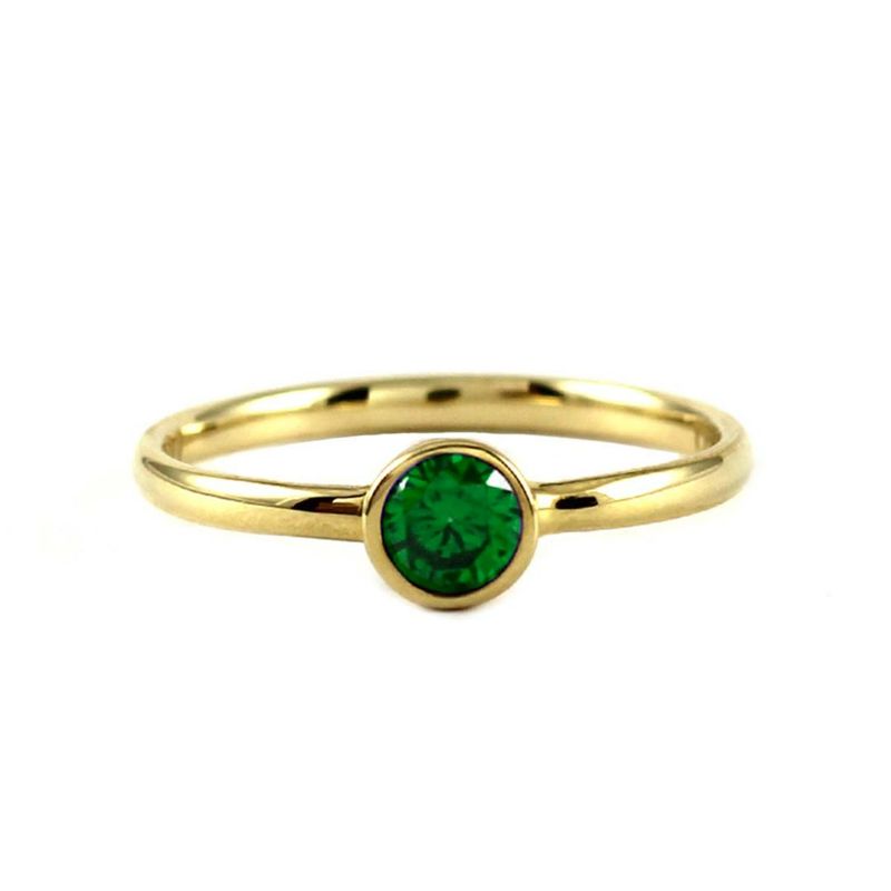 MAISHA - Anillo de Oro 18k Con piedra semipreciosa Esmeralda