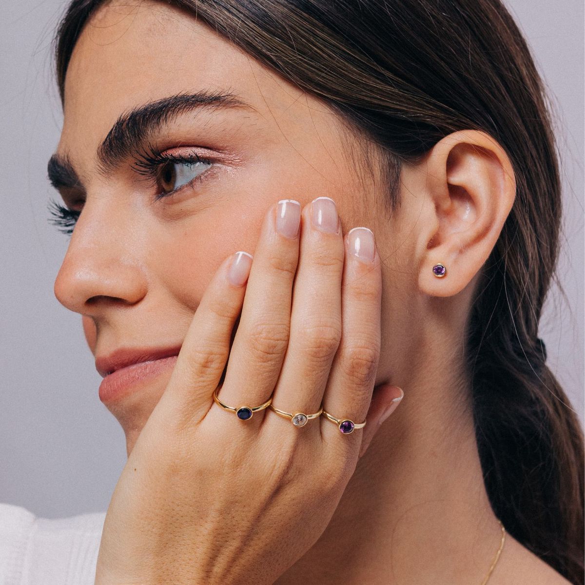 MAISHA - Anillo de Oro 18k Con piedra semipreciosa Amatista