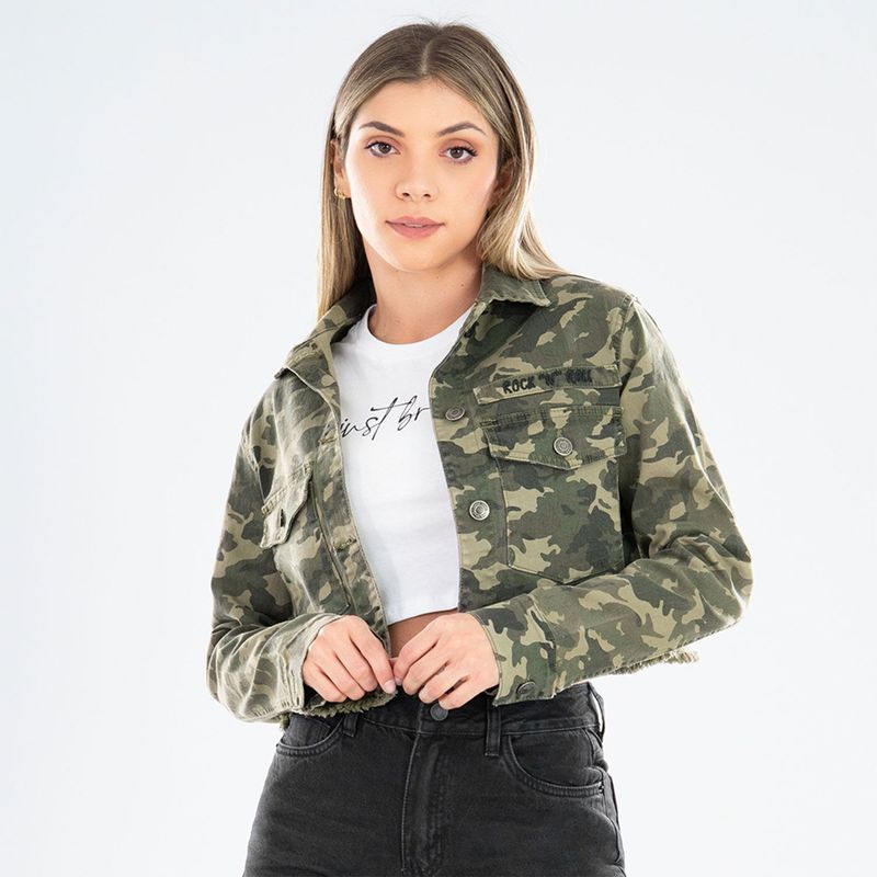 Jacket Casaca Camuflada Mujer Chaqueta Camuflada Sobrecamisa
