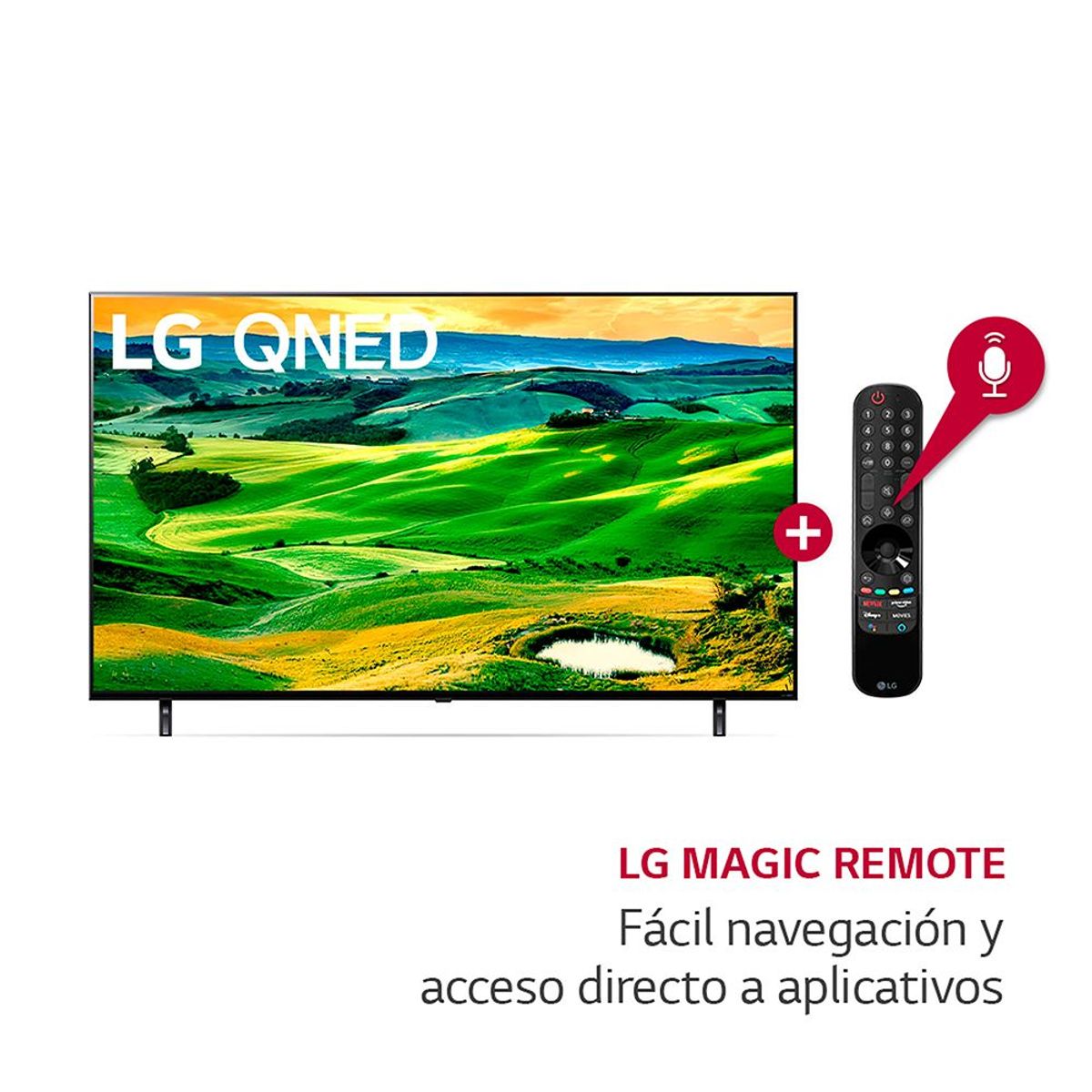 LG - Televisor 55" LG QNED 4K ThinQ AI 55QNED80SQA  