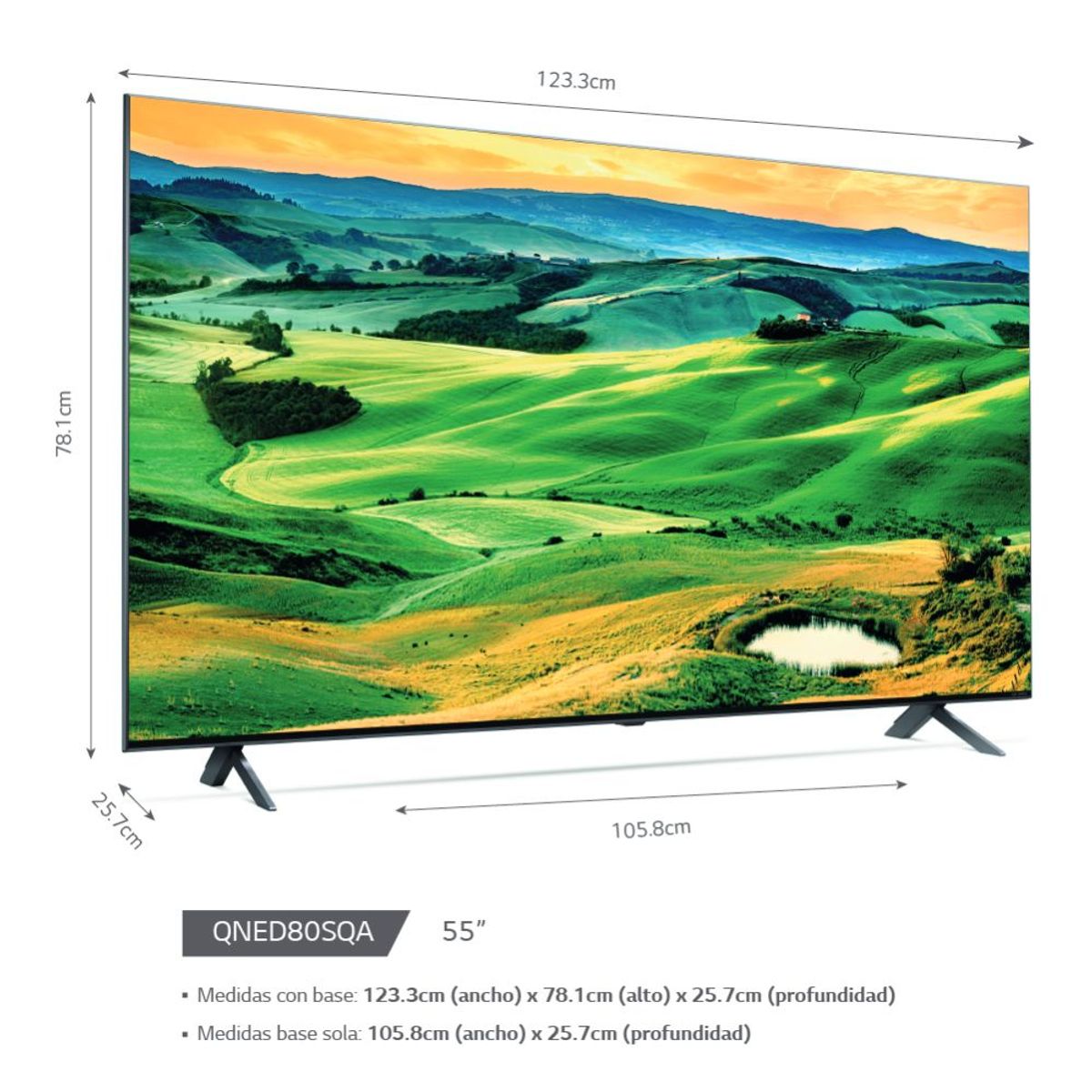 LG - Televisor 55" LG QNED 4K ThinQ AI 55QNED80SQA  