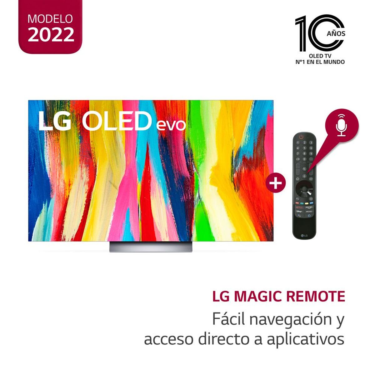 LG - Televisor 55" LG OLED 4K ThinQ AI OLED55C2PSA  