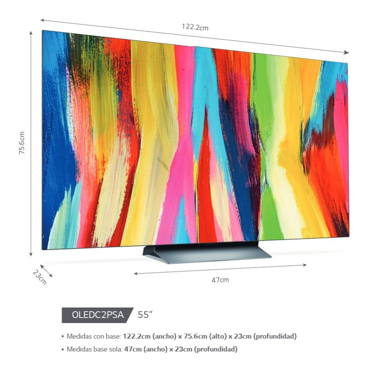 LG - Televisor 55" LG OLED 4K ThinQ AI OLED55C2PSA  