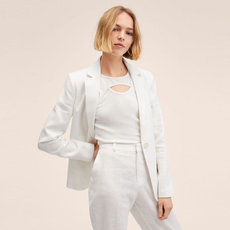 MANGO - Blazer 100% Lino Mujer Mango