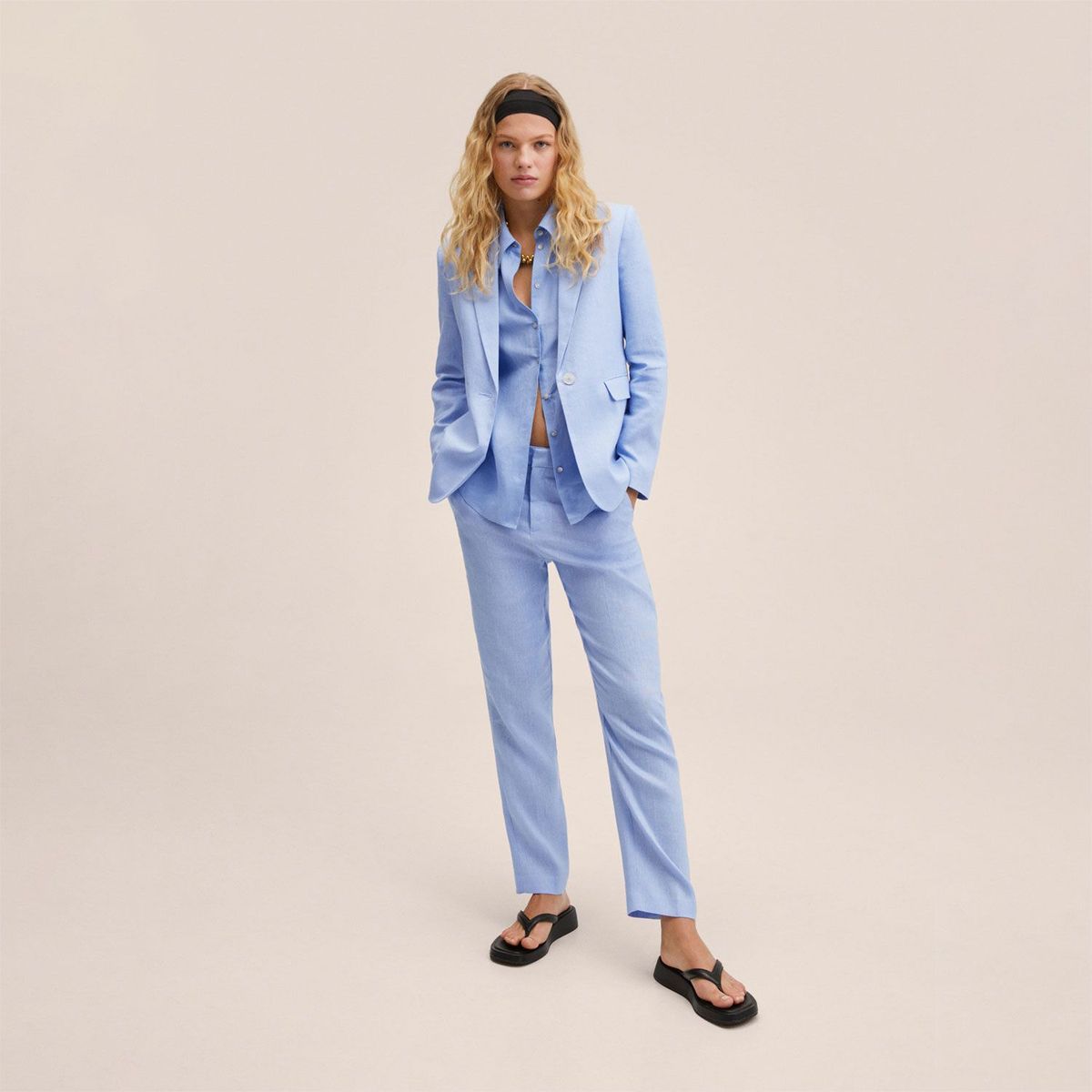 MANGO - Camisa 100% Lino Mujer Mango