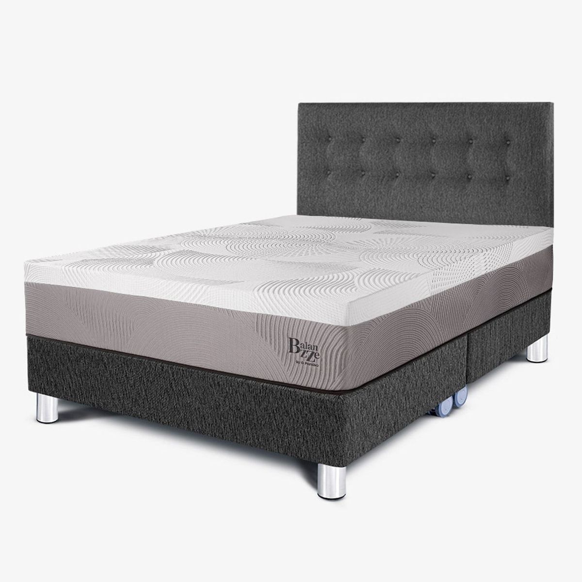 PARAISO - Dormitorio Balanzze Queen + 2 Almohadas Viscoelásticas + Protector