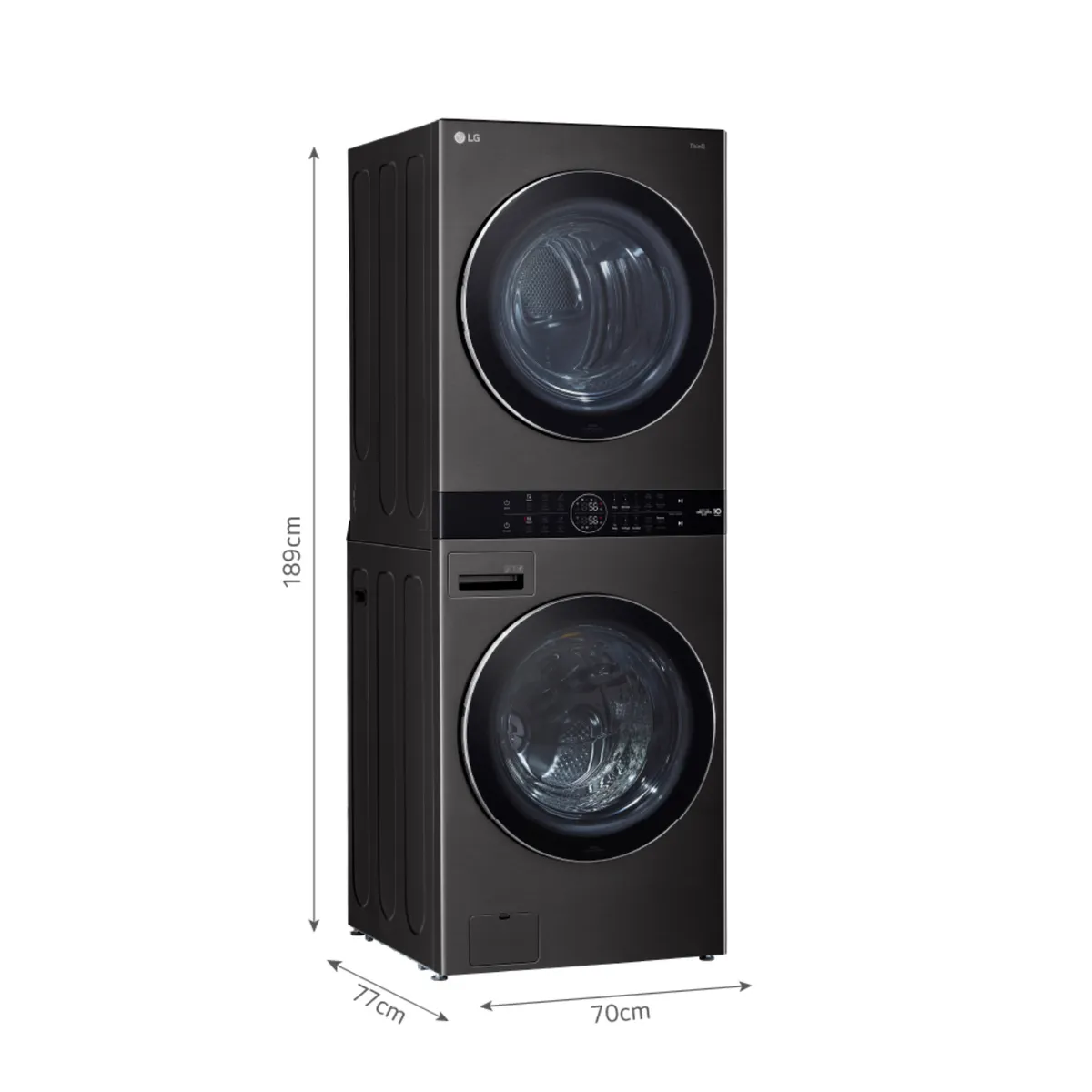 LG - Centro De Lavado Washtower WK22BS6 22/16 Kg AI DD Carga Frontal Negro Acero LG