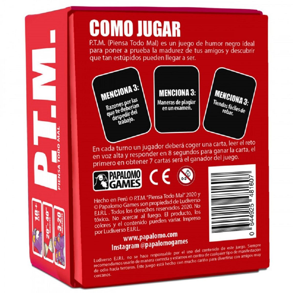 LUDIVERSO - Juego P.T.M. Piensa Todo Mal