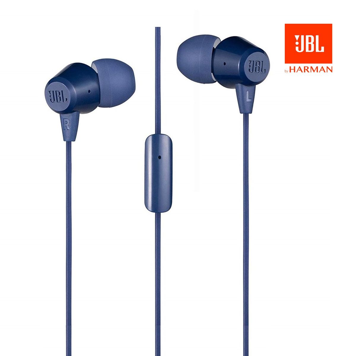 JBL - Audífonos JBL C50HI In-Ear 3.5 mm Con Micrófono Azul