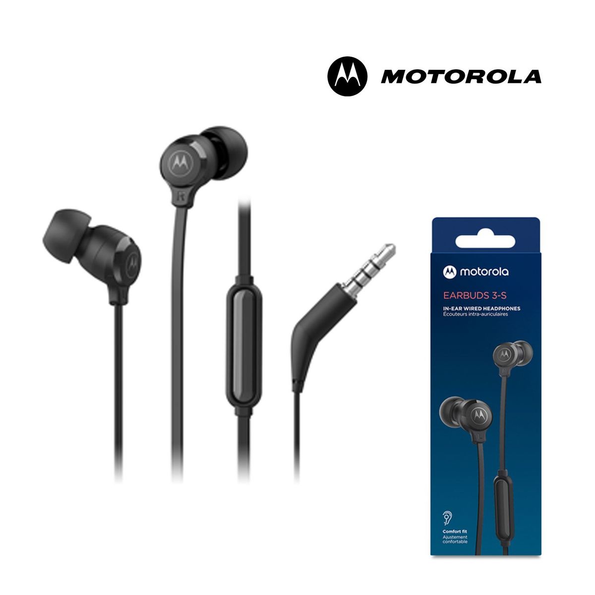 MOTOROLA - Audífonos Motorola IN EAR Wired C-Micro Earbuds 3-S - Negro