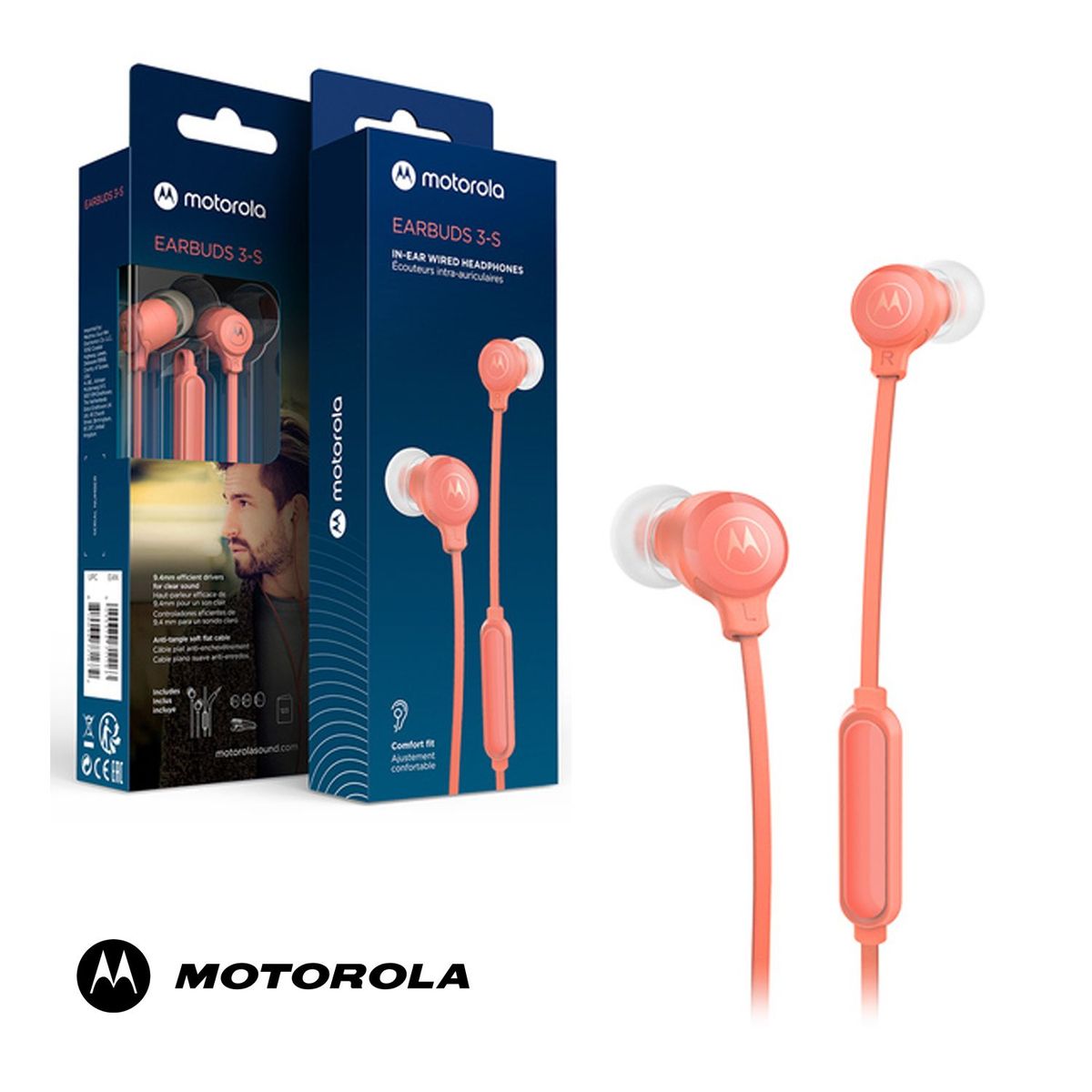 MOTOROLA - Audífonos Motorola IN EAR Wired C-Micro Earbuds 3-S - Durazno Motorola.
