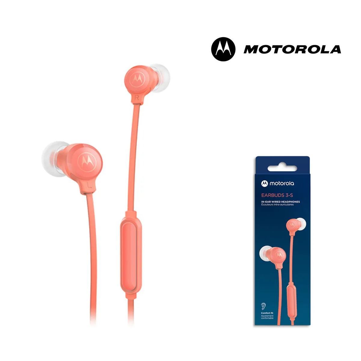 MOTOROLA - Audífonos Motorola IN EAR Wired C-Micro Earbuds 3-S - Durazno Motorola.