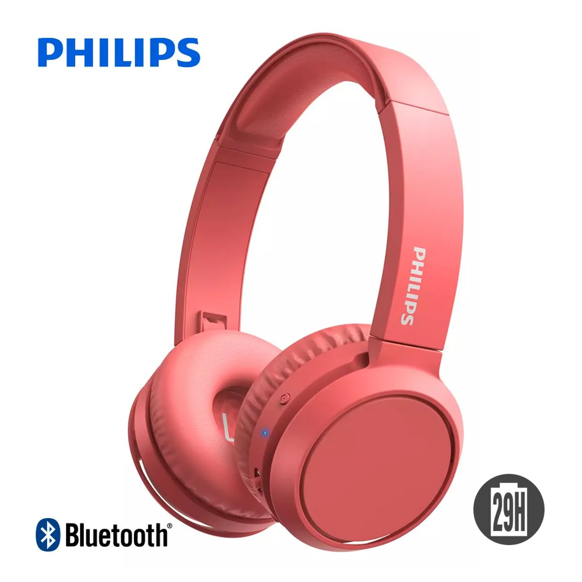 PHILIPS - Audífonos Philips TAH4205 Bluetooth C/Micro 29 Hrs Rojo Philips