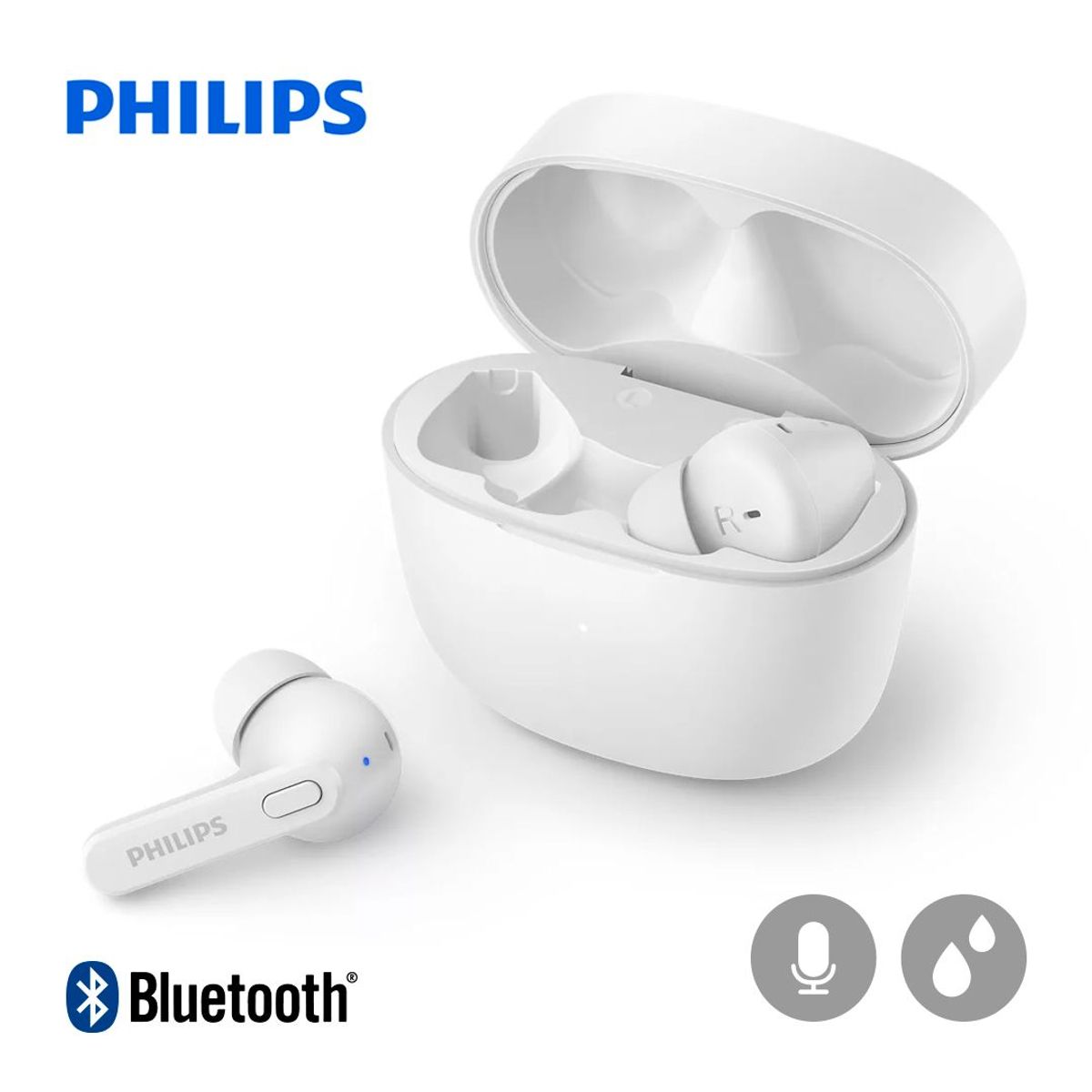 PHILIPS - Audifonos Philips Bluetooth True Wireless TAT2206 Ipx4 18hr Blanco