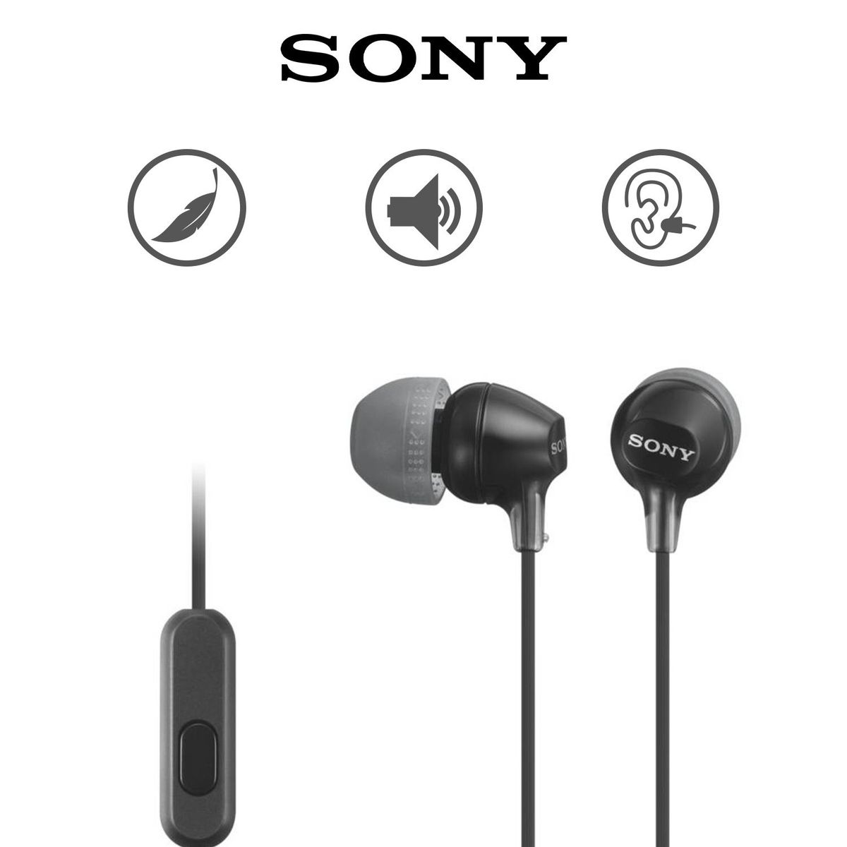 SONY - Audífonos Sony MDR-EX15AP con Micrófono Negro Sony