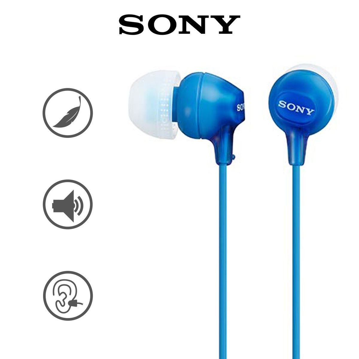 SONY - Audífonos Sony MDR-EX15AP con Micrófono Azul Sony