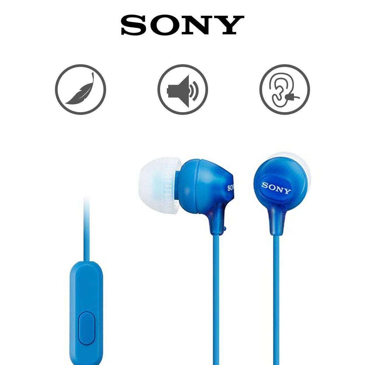 SONY - Audífonos Sony MDR-EX15AP con Micrófono Azul Sony