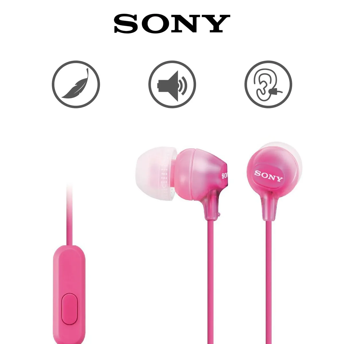 SONY - Audífonos Sony MDR-EX15AP con Micrófono Rosado Sony